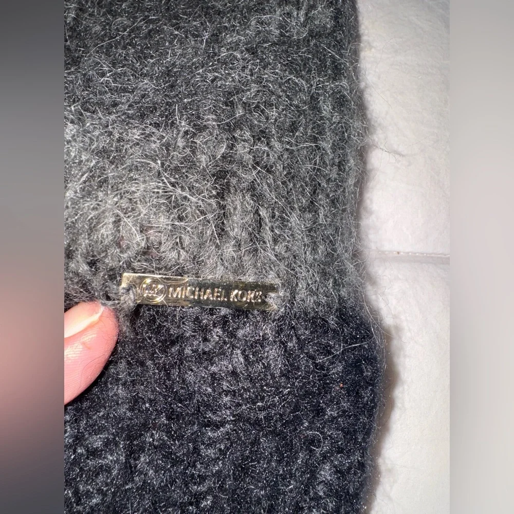 Michael Kors Two-Tone Knit Hat in Gray and Black